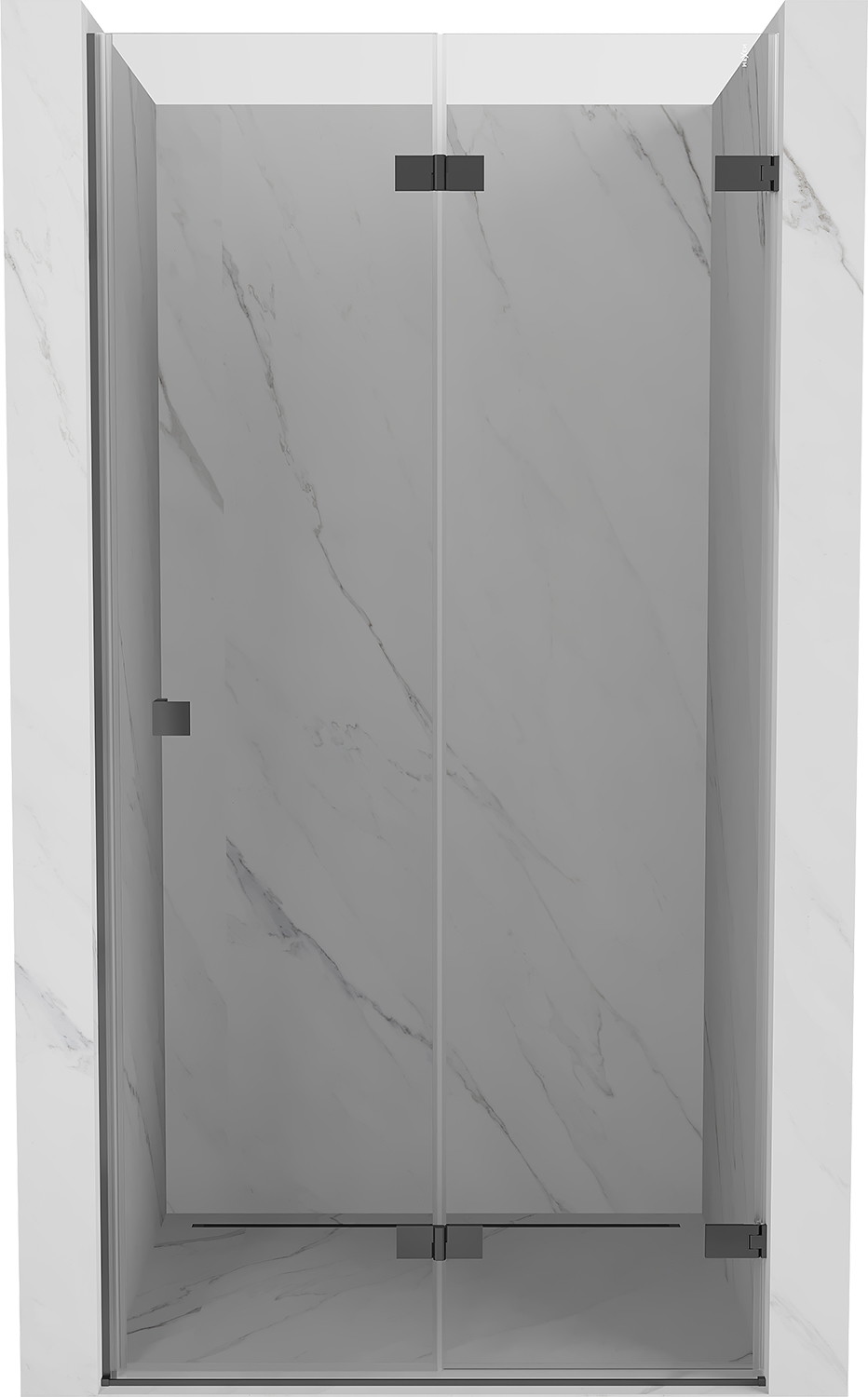 Mexen Lunar-F drzwi prysznicowe składane prawe 80 cm, transparent, gun metal - 836-080-000-95-00-P